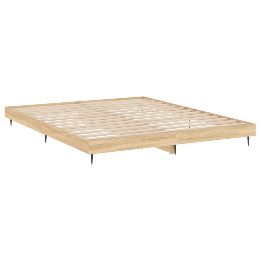 Bed Frame without Mattress Sonoma Oak 120x200 cm Engineered Wood