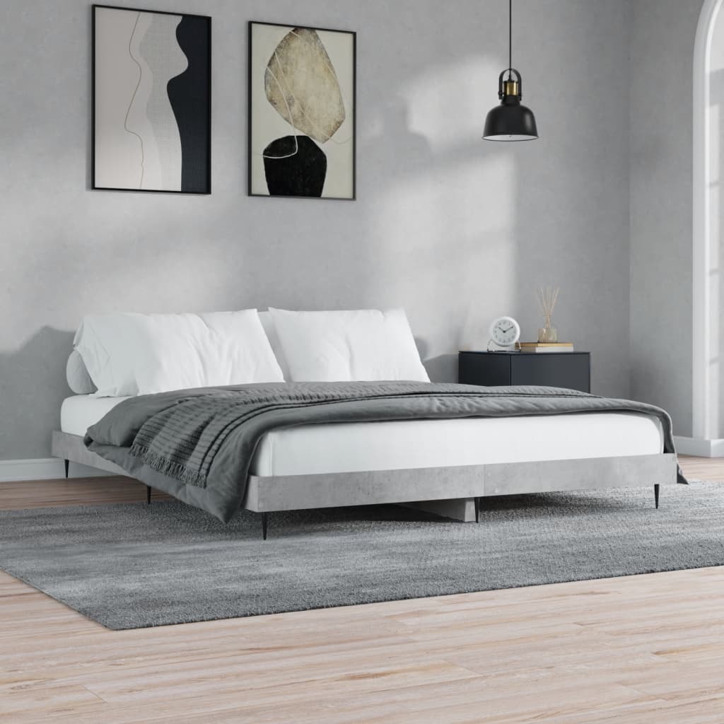 vidaXL Bed Frame without Mattress Concrete Grey 120x200 cm