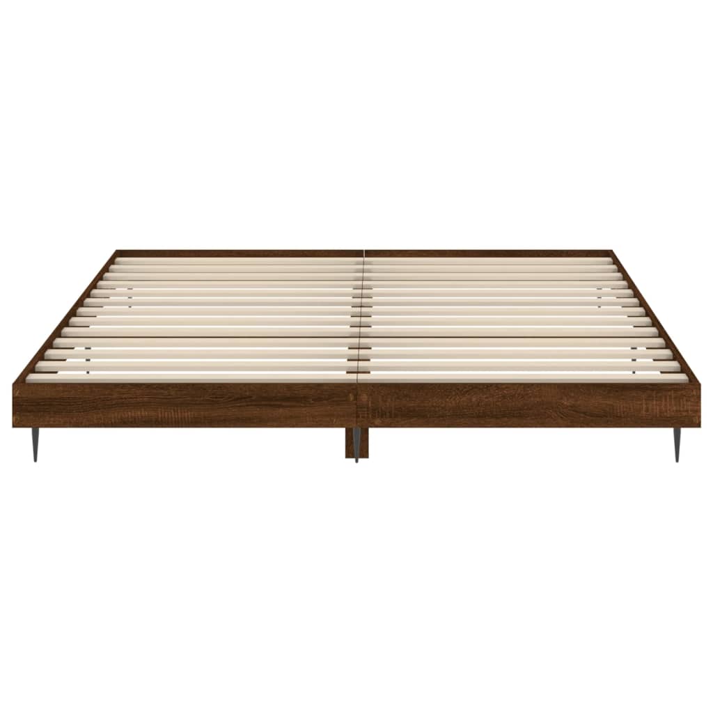 Bed Frame without Mattress Brown Oak 120x200 cm Engineered Wood