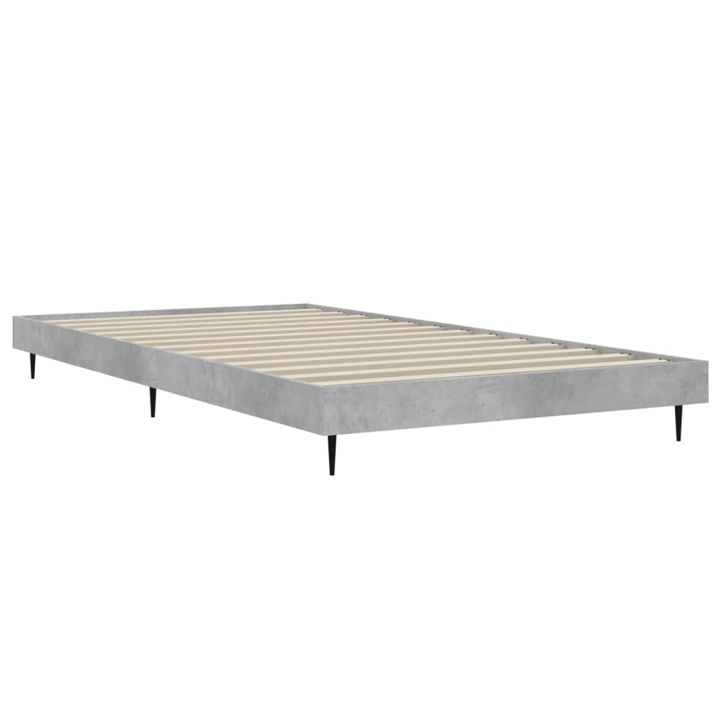 Bedframe betongrijs 100x200 cm Engineered Wood