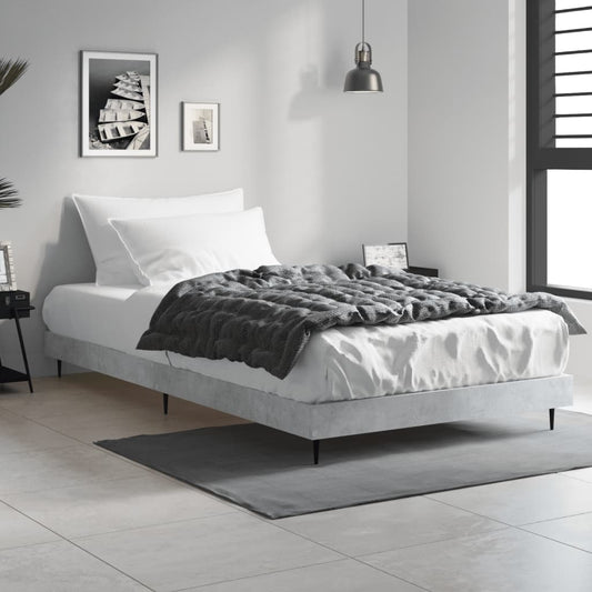 vidaXL Bed Frame without Mattress Concrete Grey 100x200 cm