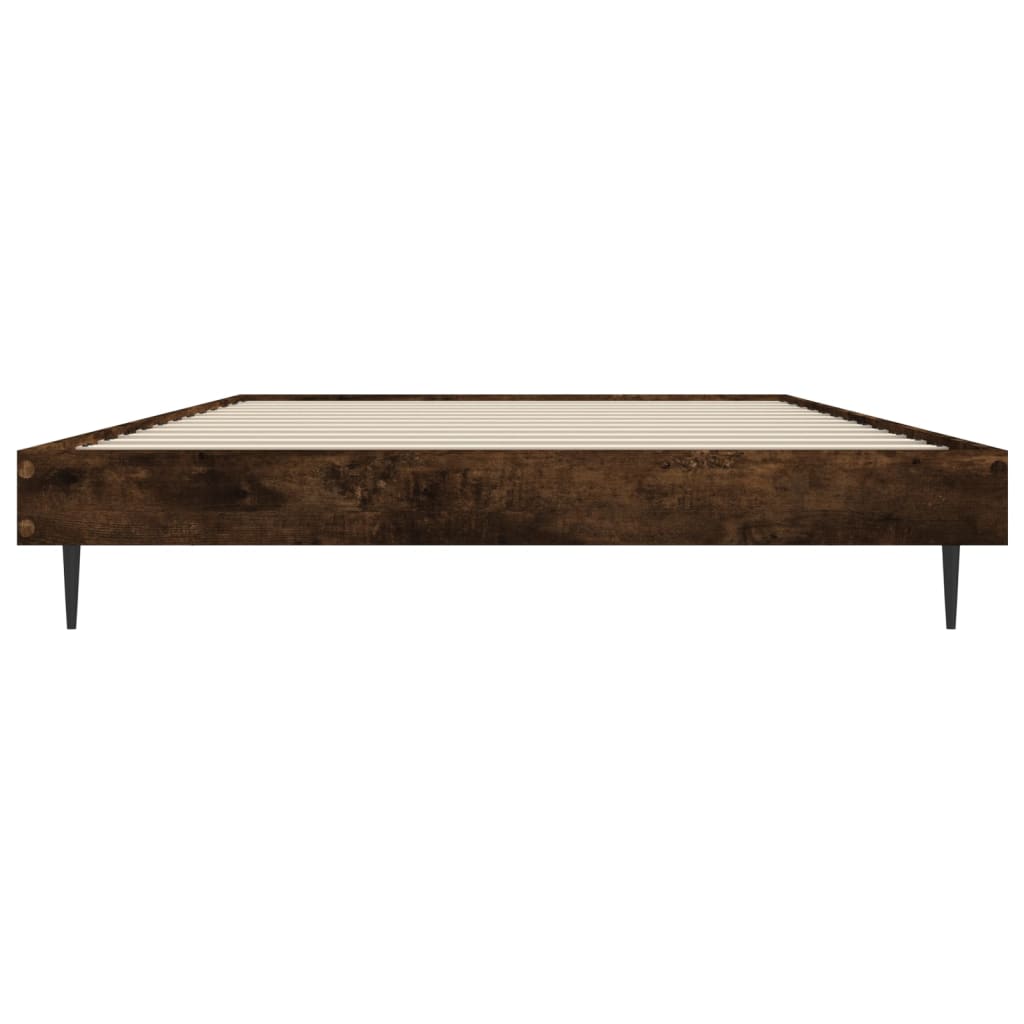 vidaXL Bed Frame without Mattress Smoked Oak 100x200 cm Engineered Wood