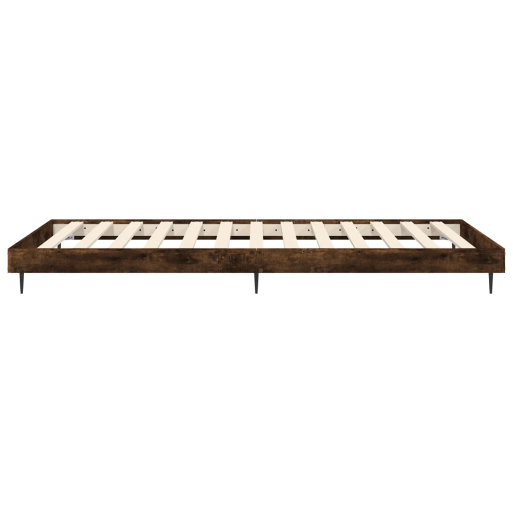 vidaXL Bed Frame without Mattress Smoked Oak 100x200 cm Engineered Wood