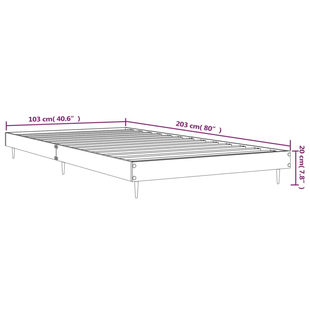 Cadre de lit Chêne fumé 100x200 cm Bois d'ingénierie