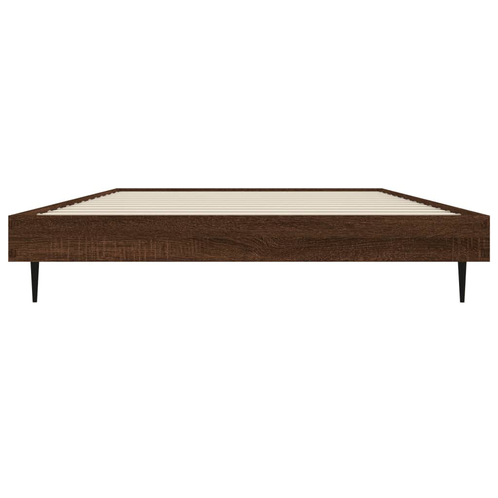 Bed Frame without Mattress Brown Oak 100x200 cm Engineered Wood