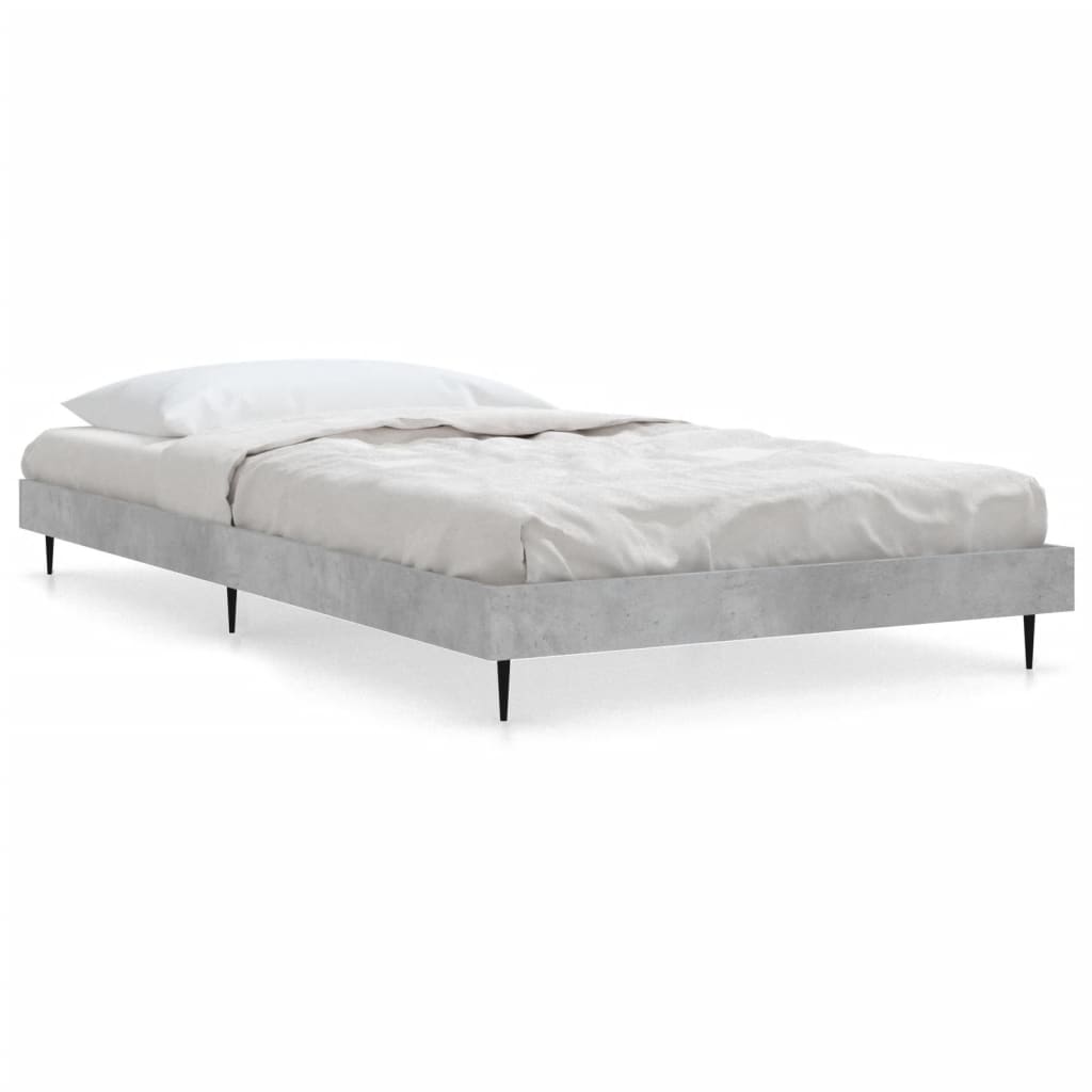 vidaXL Bed Frame without Mattress Concrete Grey 90x200 cm