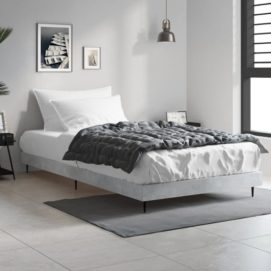 vidaXL Bed Frame without Mattress Concrete Grey 90x200 cm