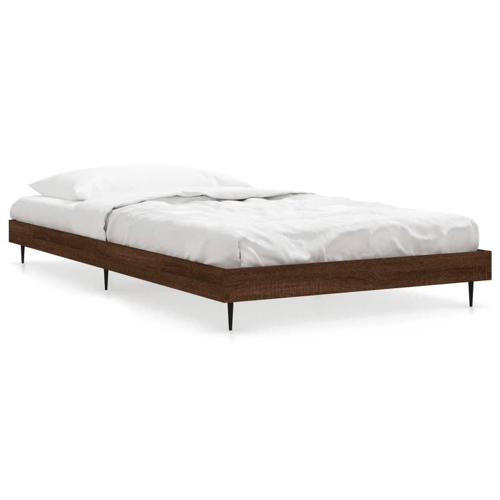 vidaXL Bed Frame without Mattress Brown Oak 90x200 cm Engineered Wood