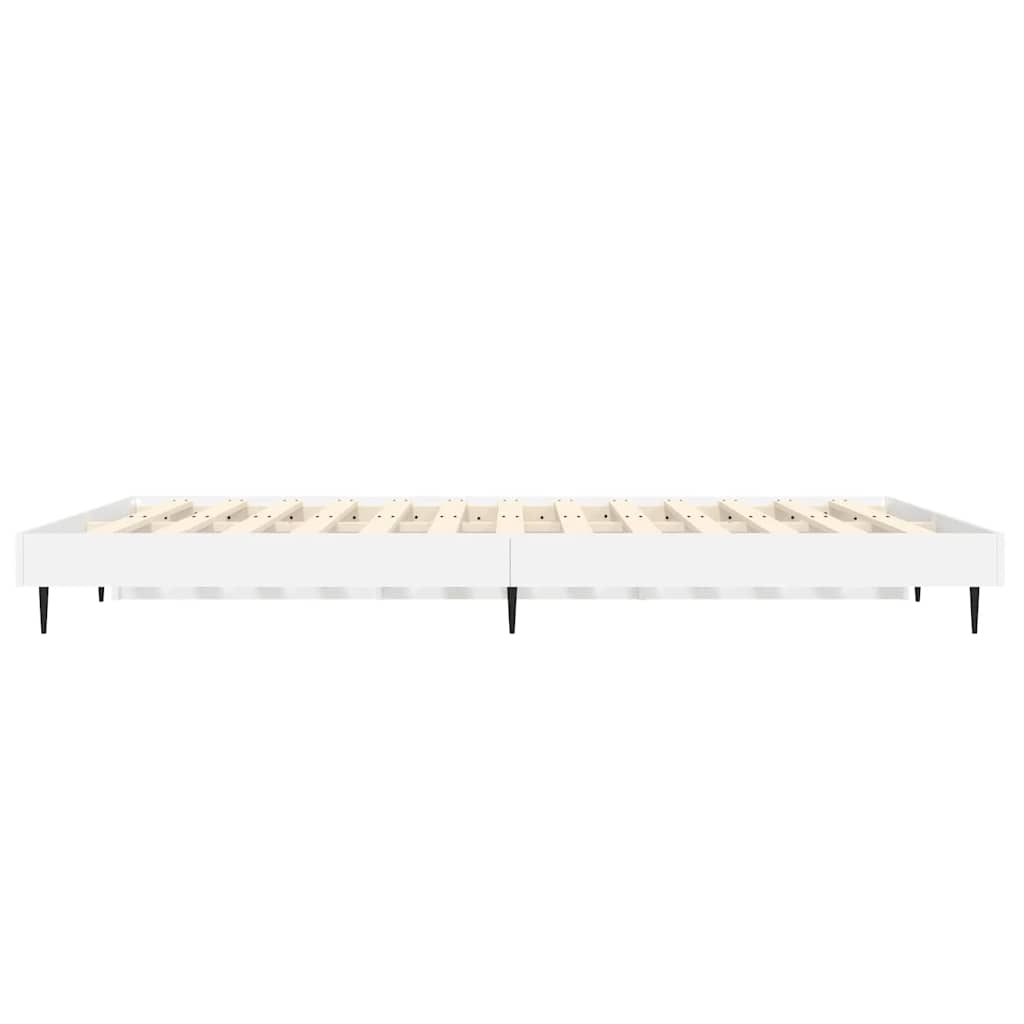 Bed Frame without Mattress High Gloss White 140x190 cm
