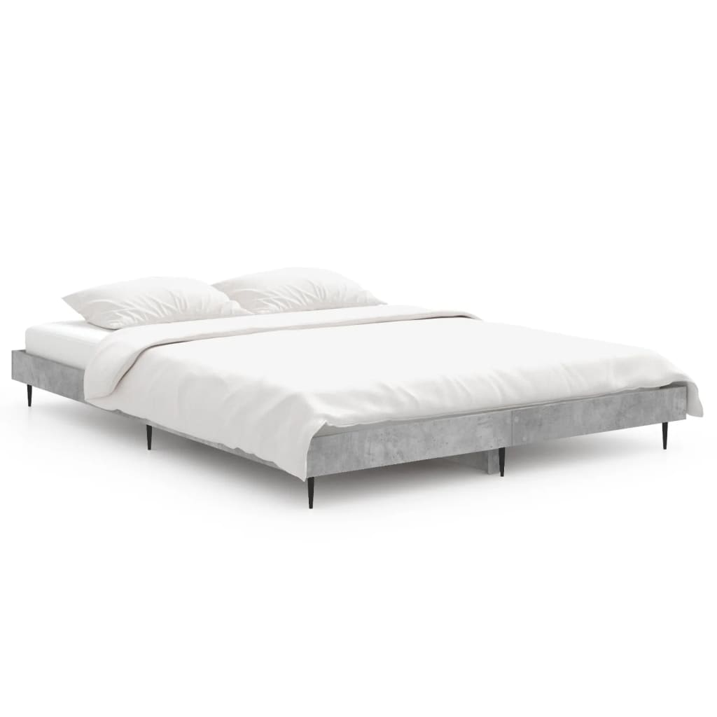 vidaXL Bed Frame without Mattress Concrete Grey 140x190 cm