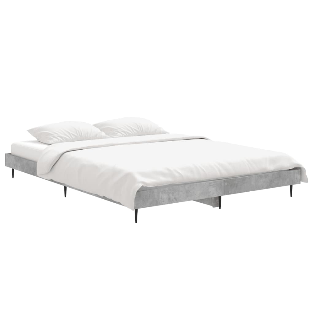 vidaXL Bed Frame without Mattress Concrete Grey 140x190 cm