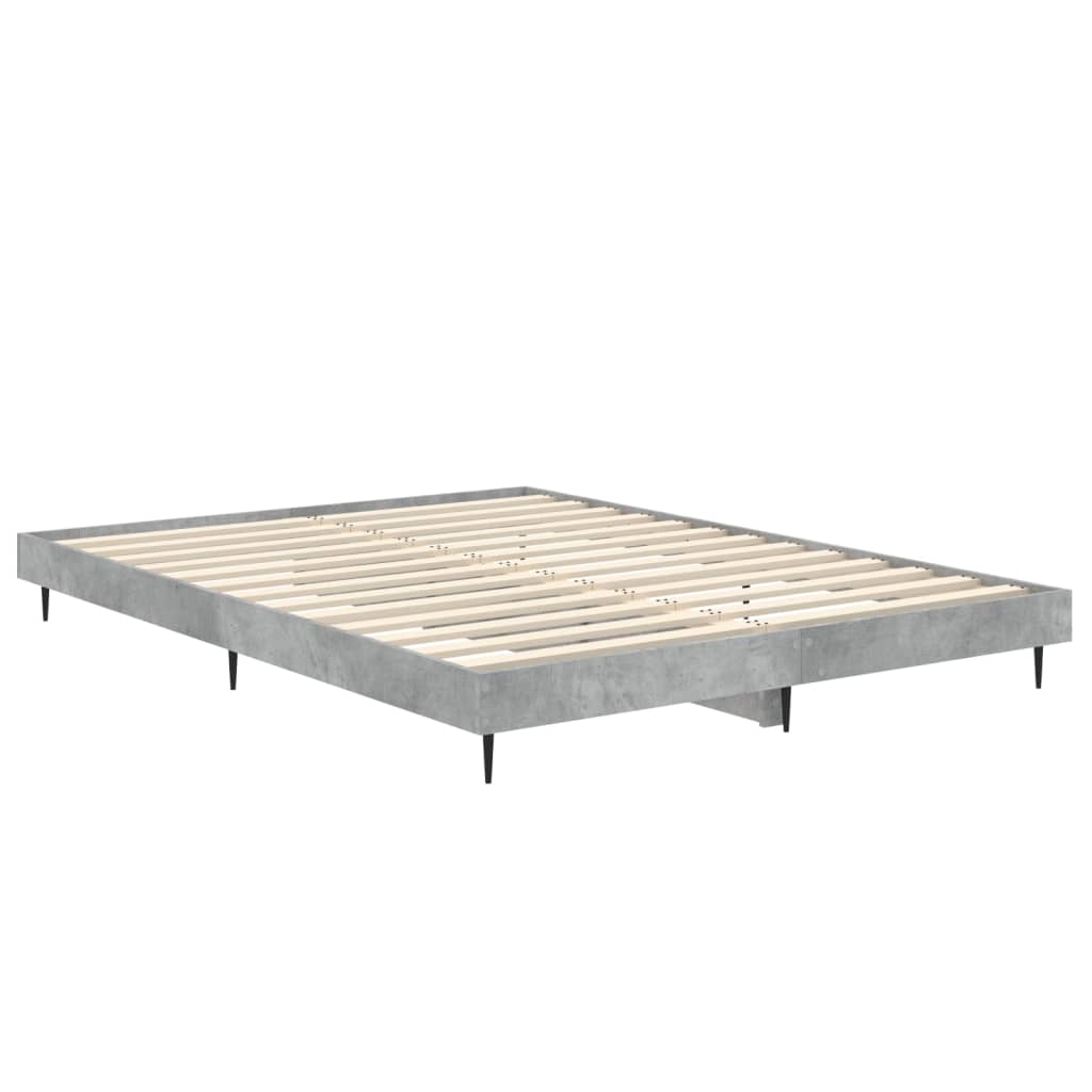 vidaXL Bed Frame without Mattress Concrete Grey 140x190 cm