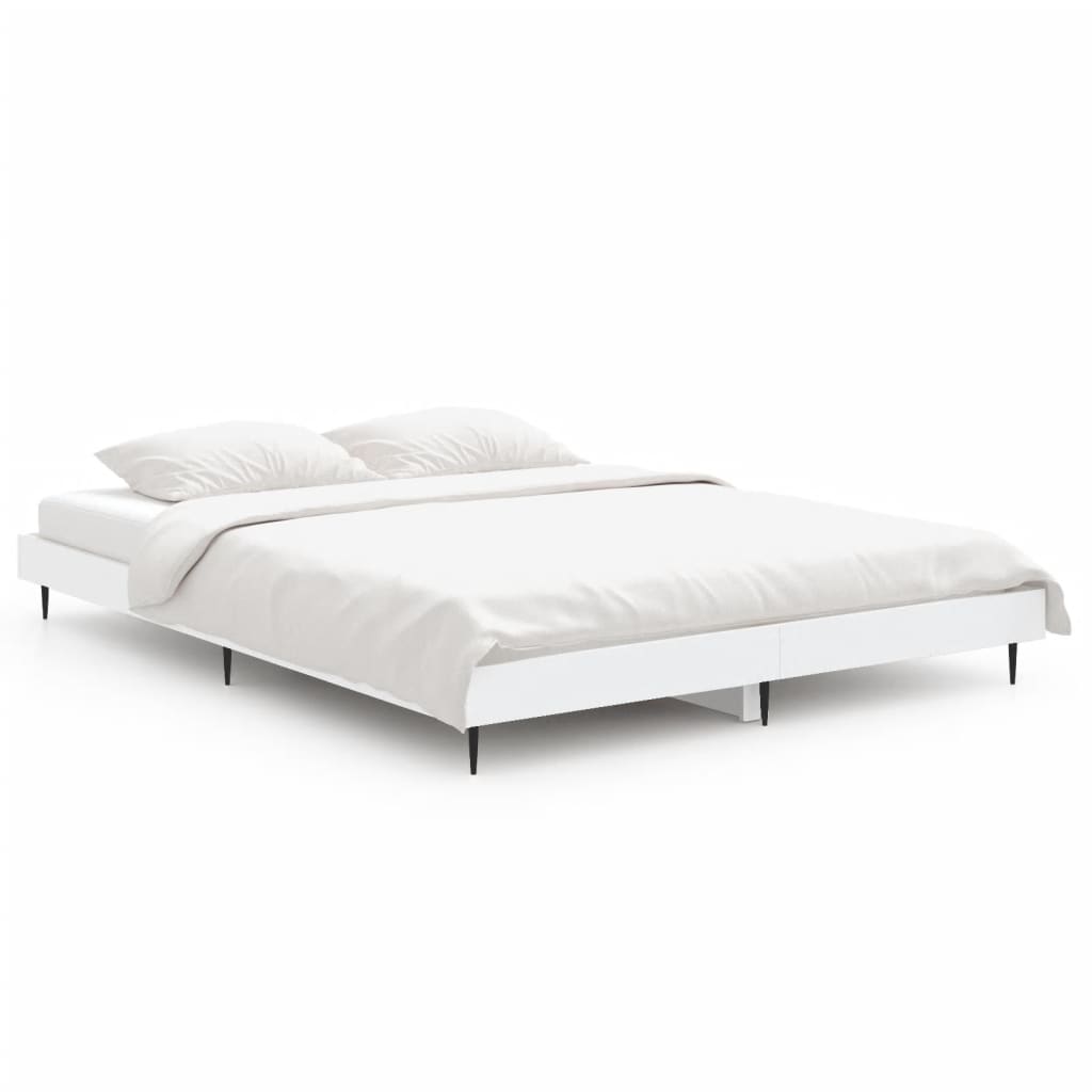 vidaXL Bed Frame without Mattress White 135x190 cm Double Engineered Wood