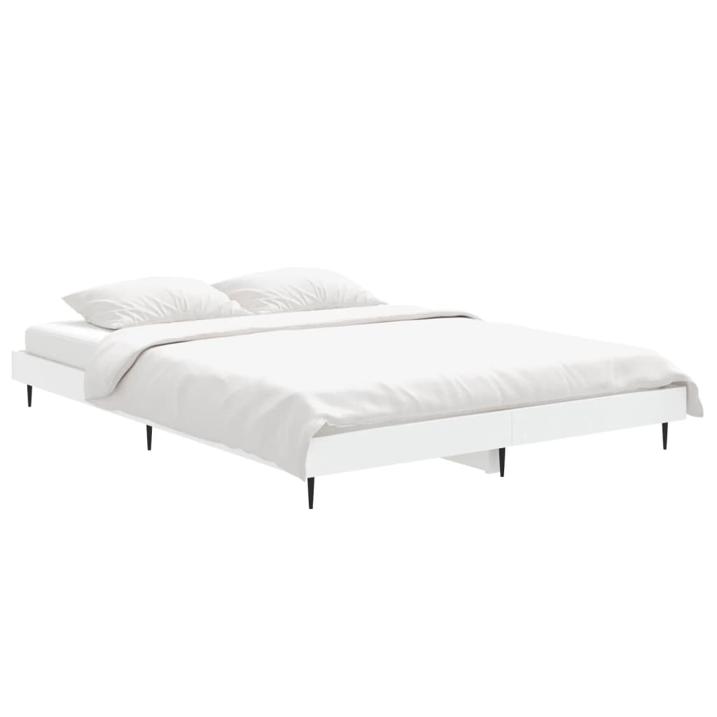 vidaXL Bed Frame without Mattress White 135x190 cm Double Engineered Wood