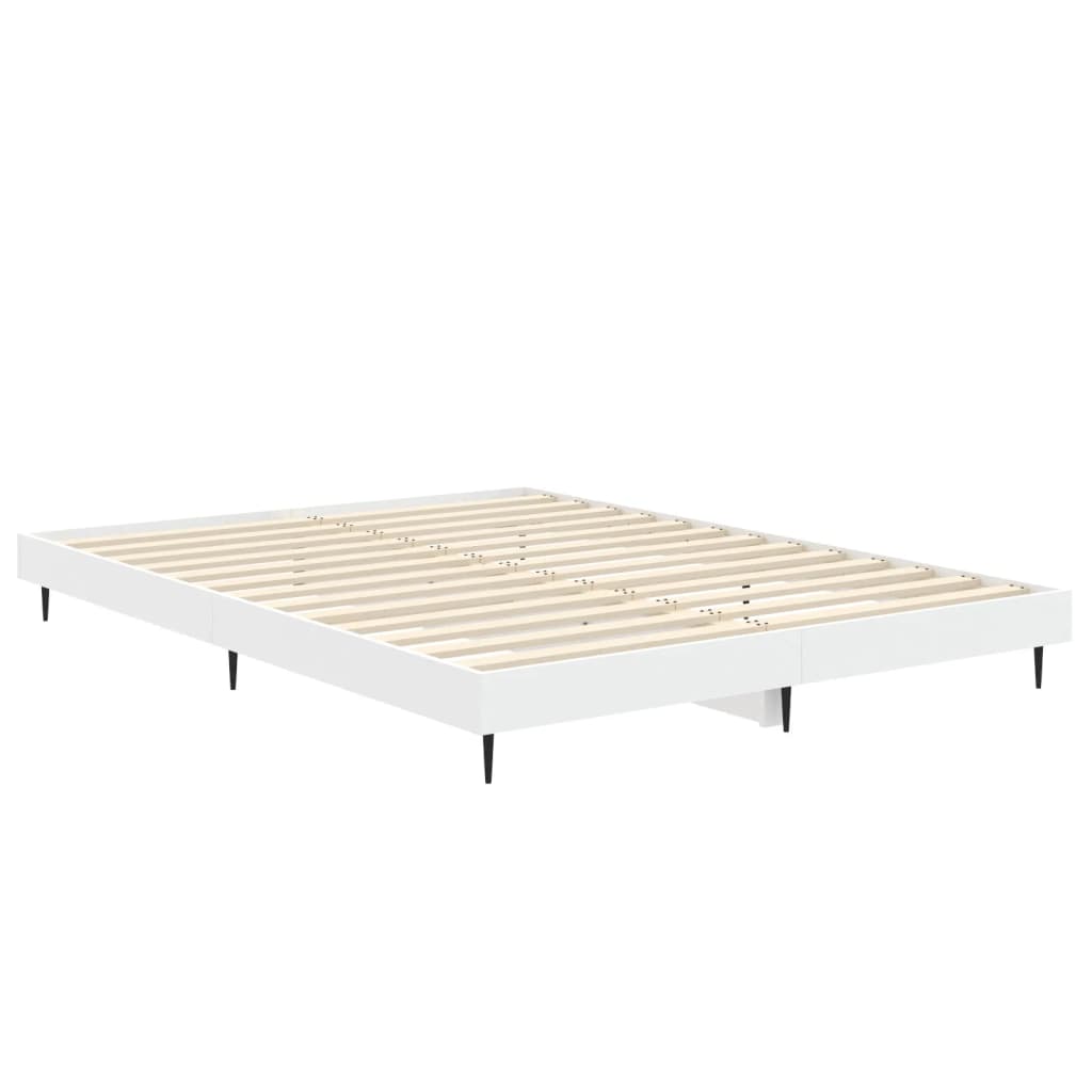 vidaXL Bed Frame without Mattress White 135x190 cm Double Engineered Wood