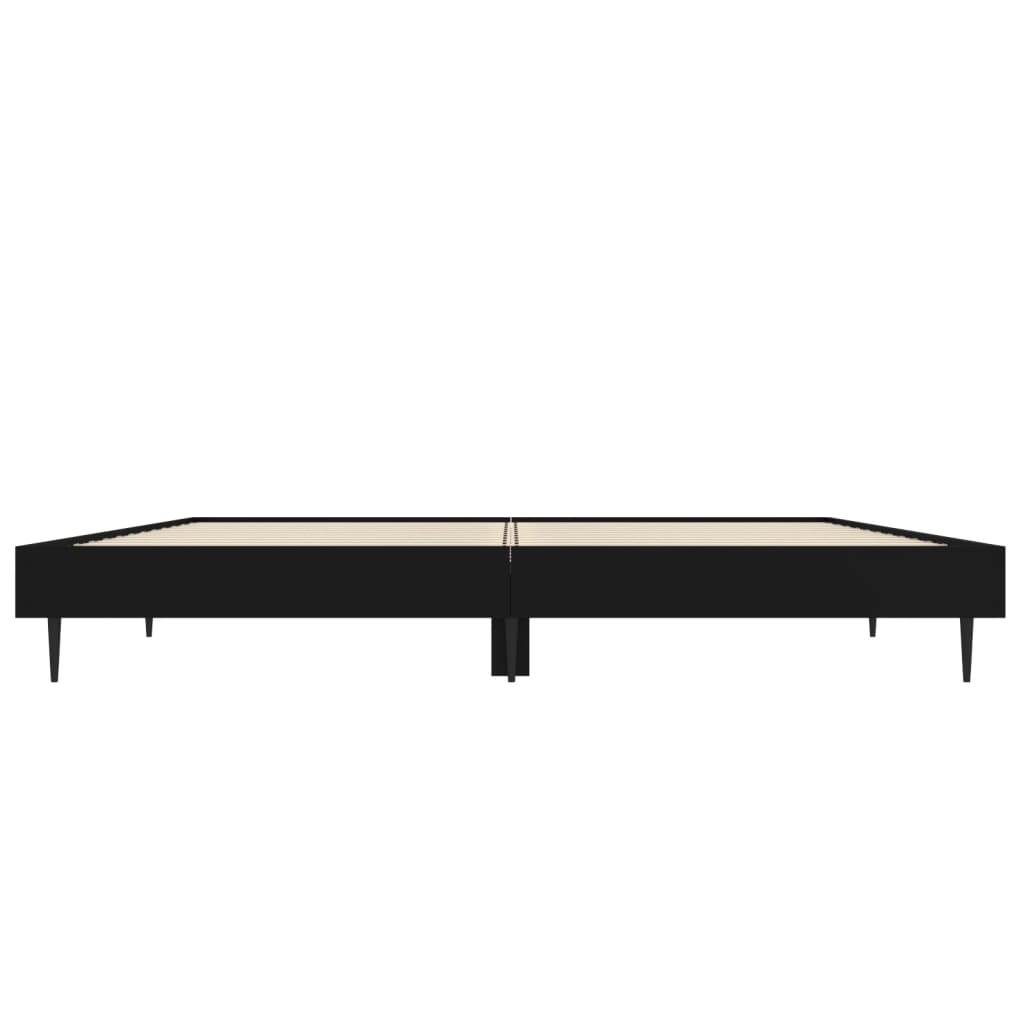 Bed Frame without Mattress Black 135x190 cm Double Engineered Wood