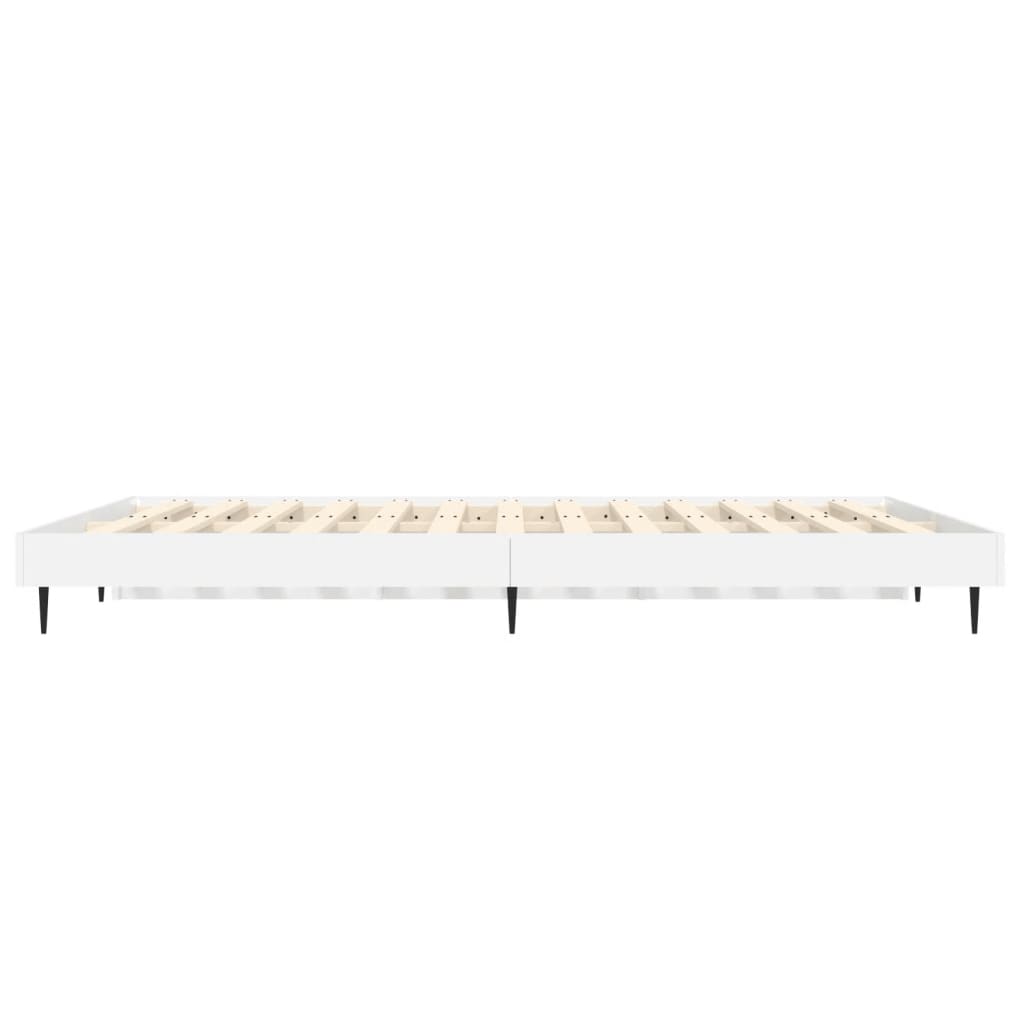 vidaXL Bed Frame without Mattress High Gloss White 135x190 cm Double