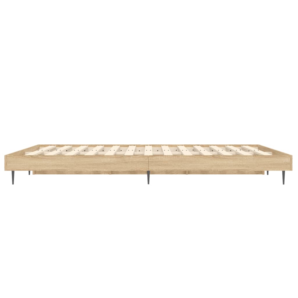 vidaXL Bed Frame without Mattress Sonoma Oak 135x190 cm Double Engineered Wood