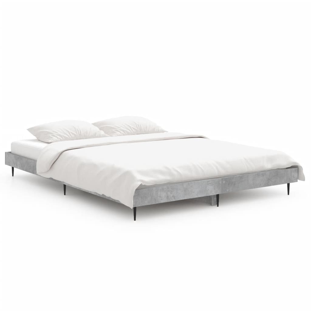 vidaXL Bed Frame without Mattress Concrete Grey 135x190 cm Double