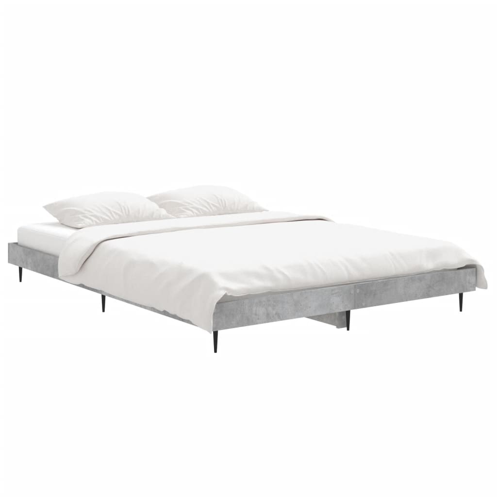 vidaXL Bed Frame without Mattress Concrete Grey 135x190 cm Double