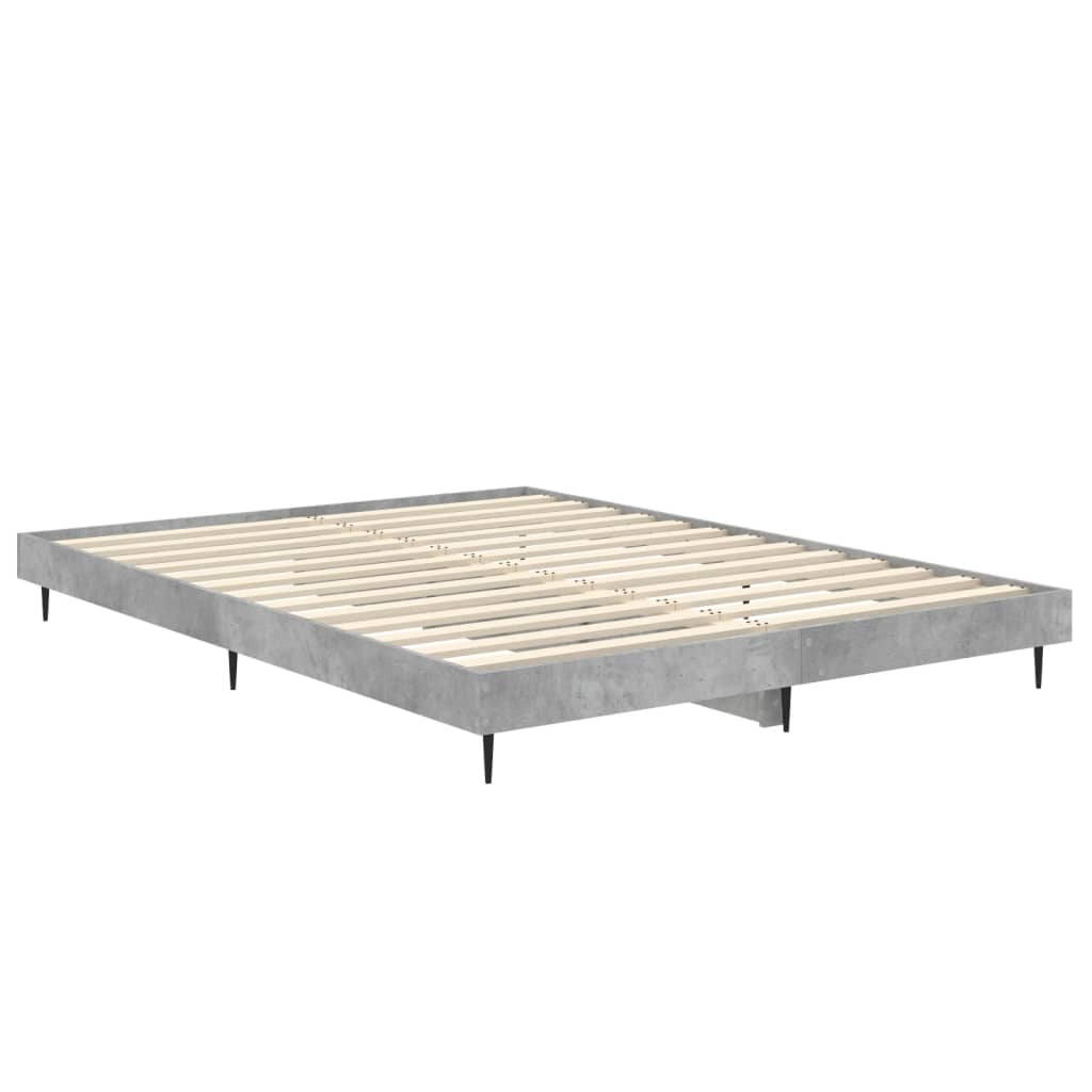 vidaXL Bed Frame without Mattress Concrete Grey 135x190 cm Double