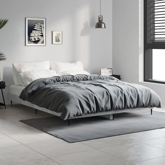 vidaXL Bed Frame without Mattress Concrete Grey 135x190 cm Double