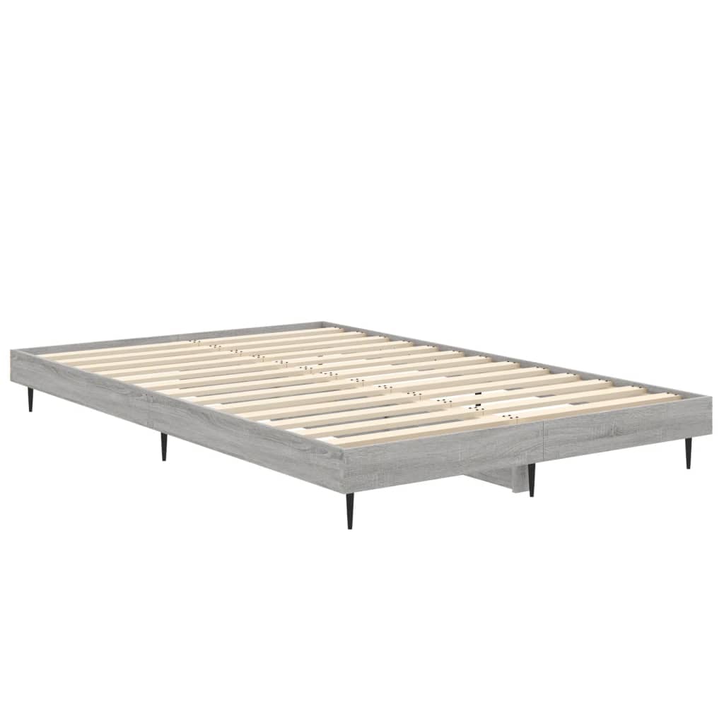 Bed Frame without Mattress Grey Sonoma 120x190 cm Small Double Engineered Wood