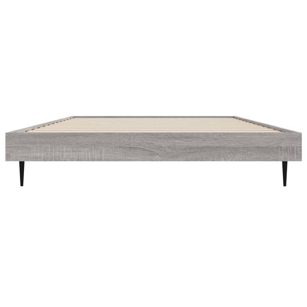 vidaXL Bed Frame without Mattress Grey Sonoma 90x190 cm Single Engineered Wood