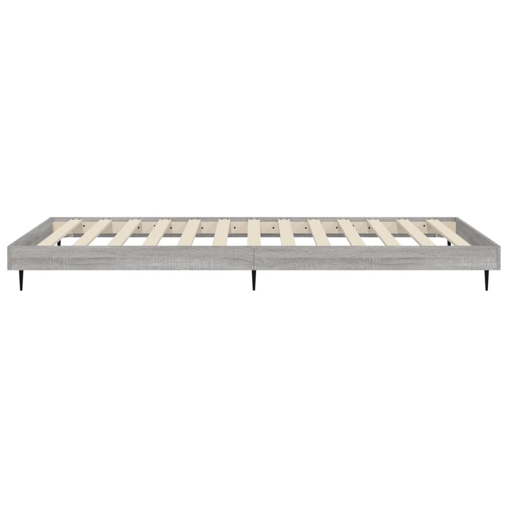 vidaXL Bed Frame without Mattress Grey Sonoma 90x190 cm Single Engineered Wood