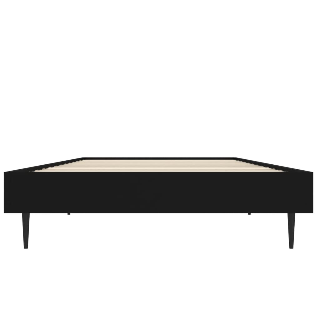 vidaXL Bed Frame without Mattress Black 75x190 cm Small Single Engineered Wood