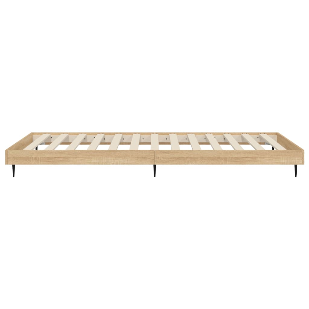 vidaXL Bed Frame Sonoma Oak 75x190 cm Small Single Engineered Wood