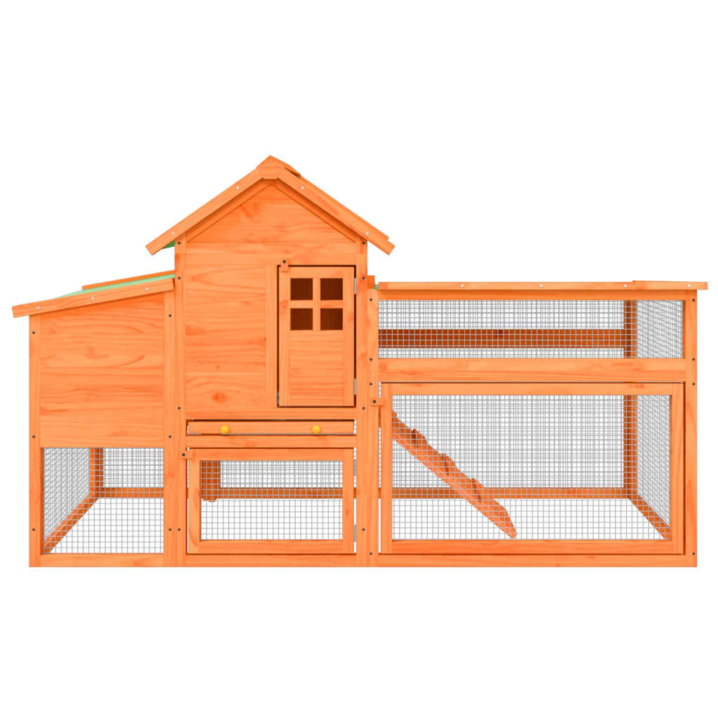 vidaXL Chicken Coop Brown 186.5x58.5x113 cm Solid Wood Pine