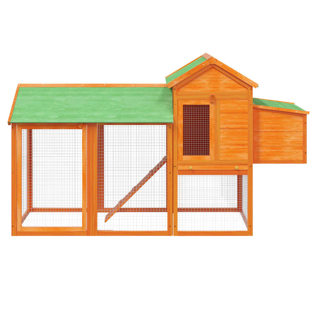 vidaXL Chicken Coop Brown 193x65x117 cm Solid Wood Pine