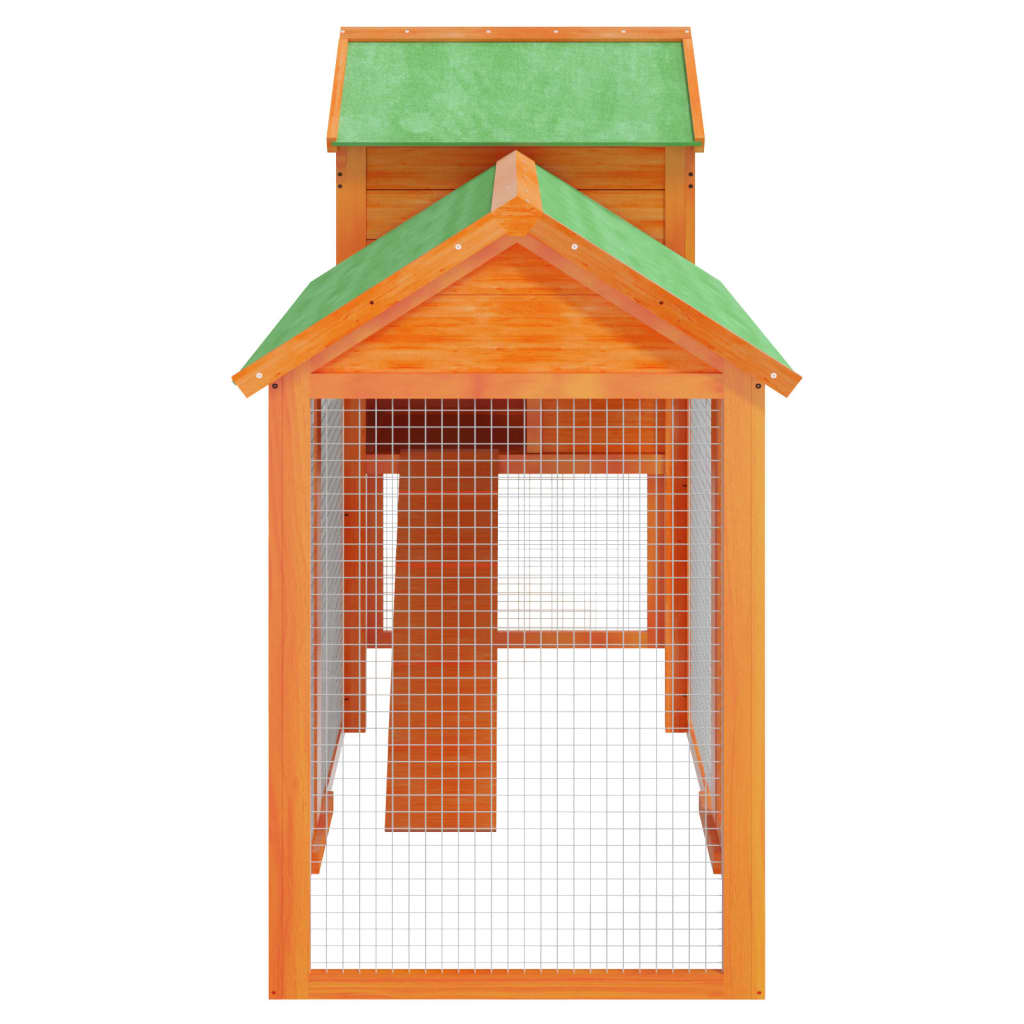 vidaXL Chicken Coop Brown 193x65x117 cm Solid Wood Pine