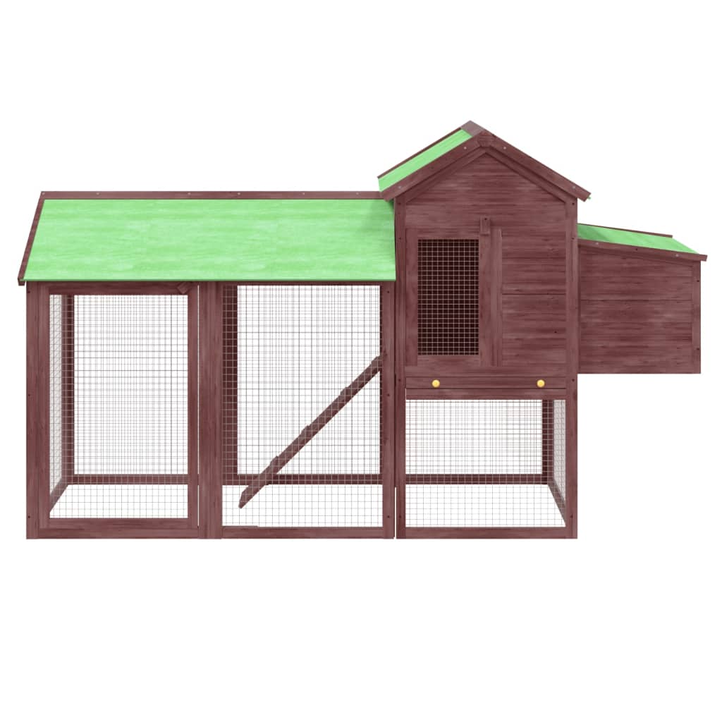 vidaXL Chicken Coop Mocha 193x65x117 cm Solid Wood Pine