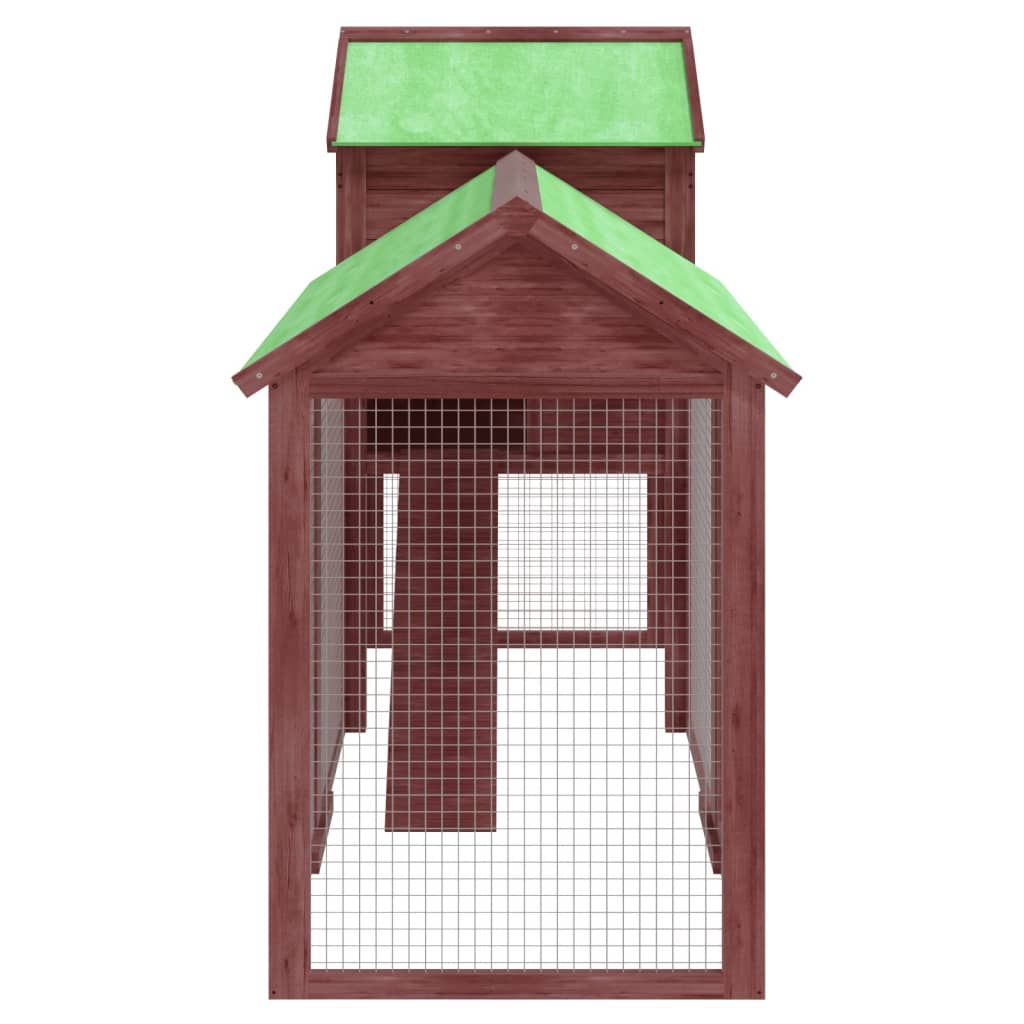 vidaXL Chicken Coop Mocha 193x65x117 cm Solid Wood Pine