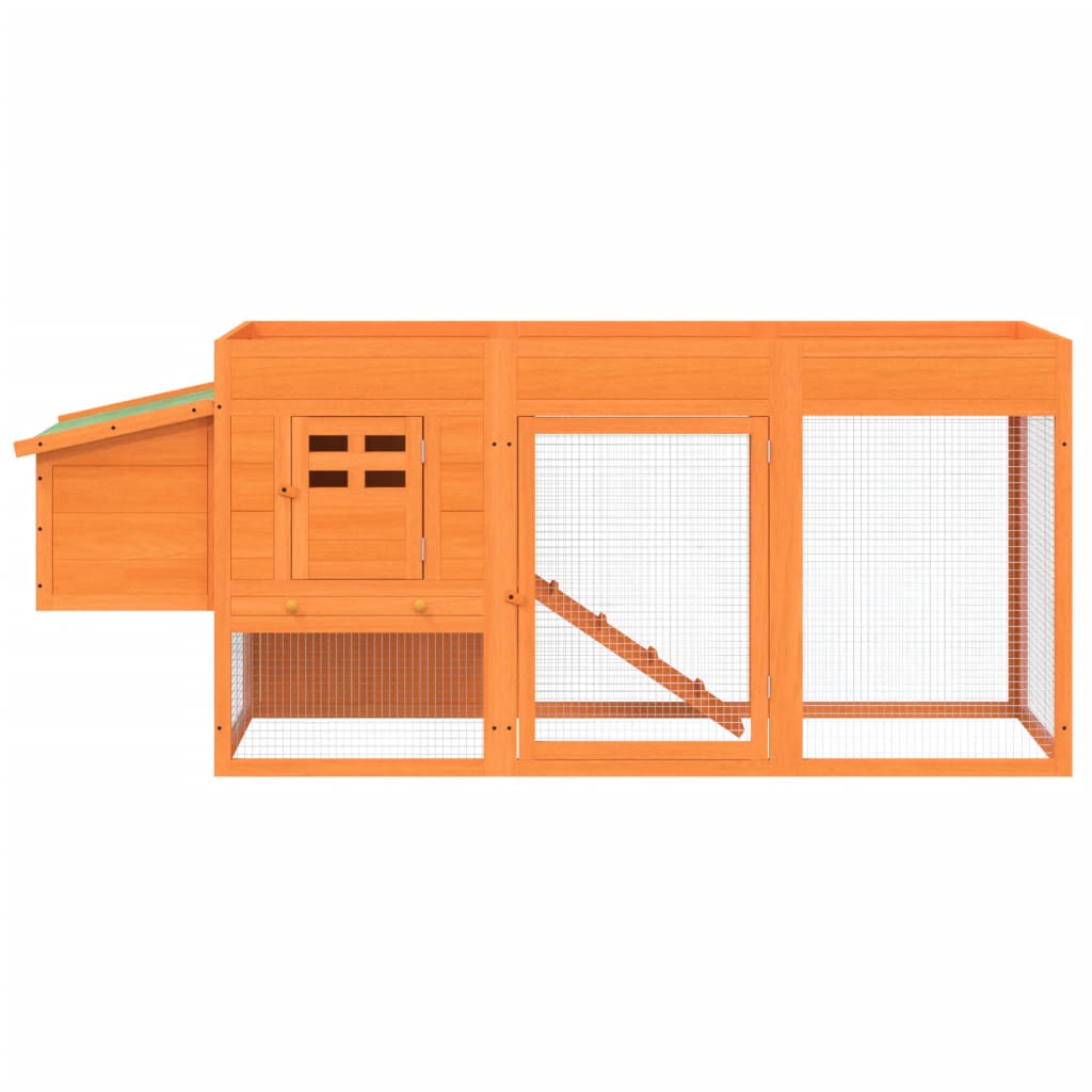 vidaXL Chicken Coop Brown 204x50x84 cm Solid Wood Pine