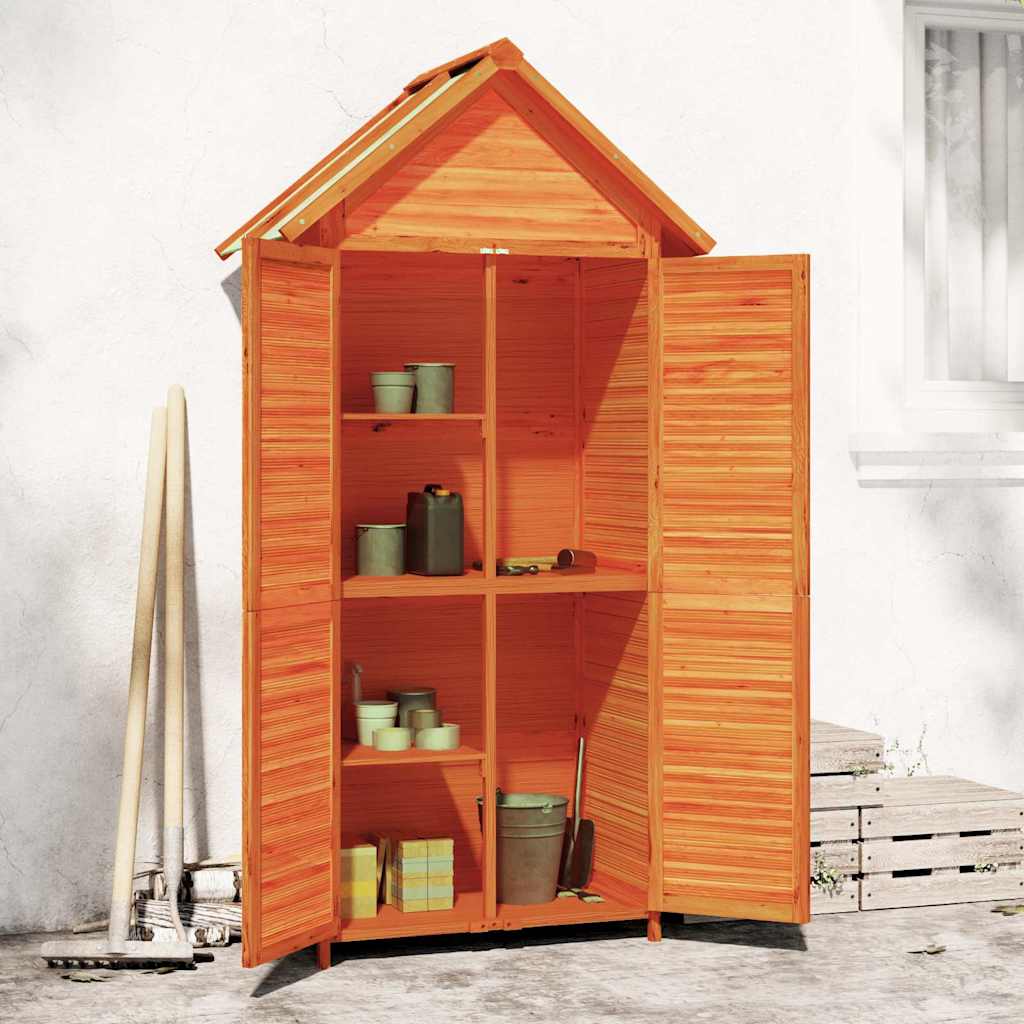 Garden Tool Shed Brown 89x52.5x175 cm Solid Wood Pine