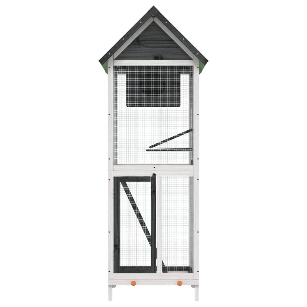 vidaXL Bird House Grey 60x58.5x160 cm Solid Wood Pine