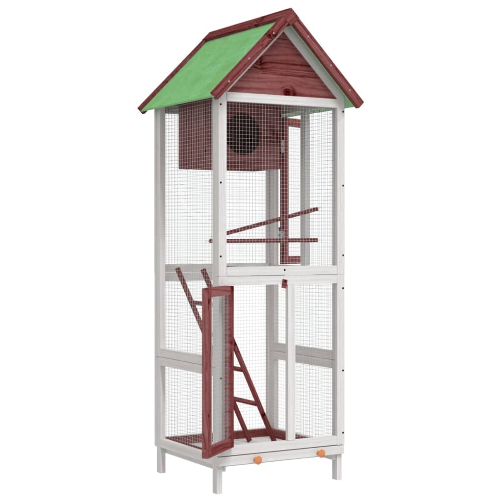 vidaXL Bird House Mocha 60x58.5x160 cm Solid Wood Pine