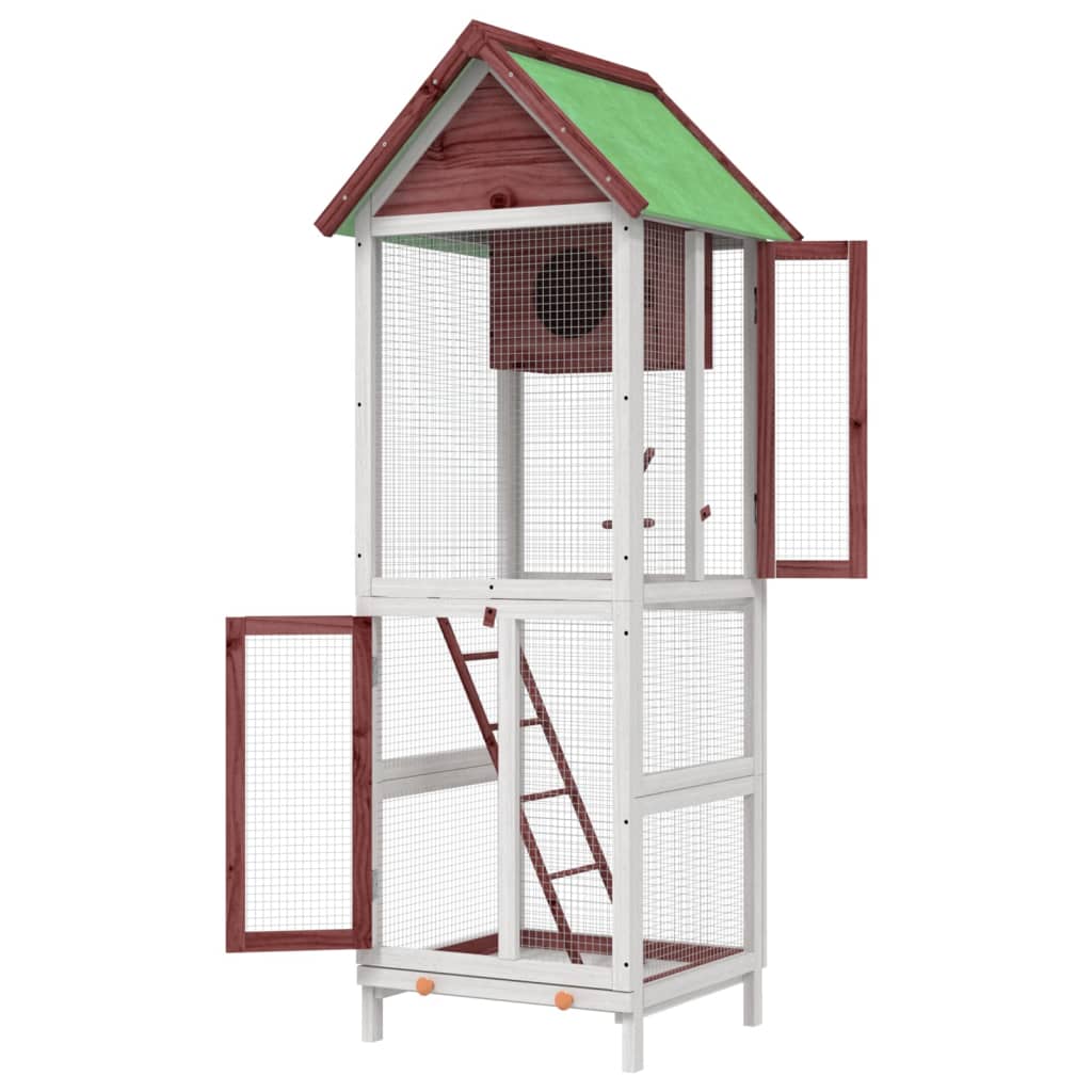 vidaXL Bird House Mocha 60x58.5x160 cm Solid Wood Pine