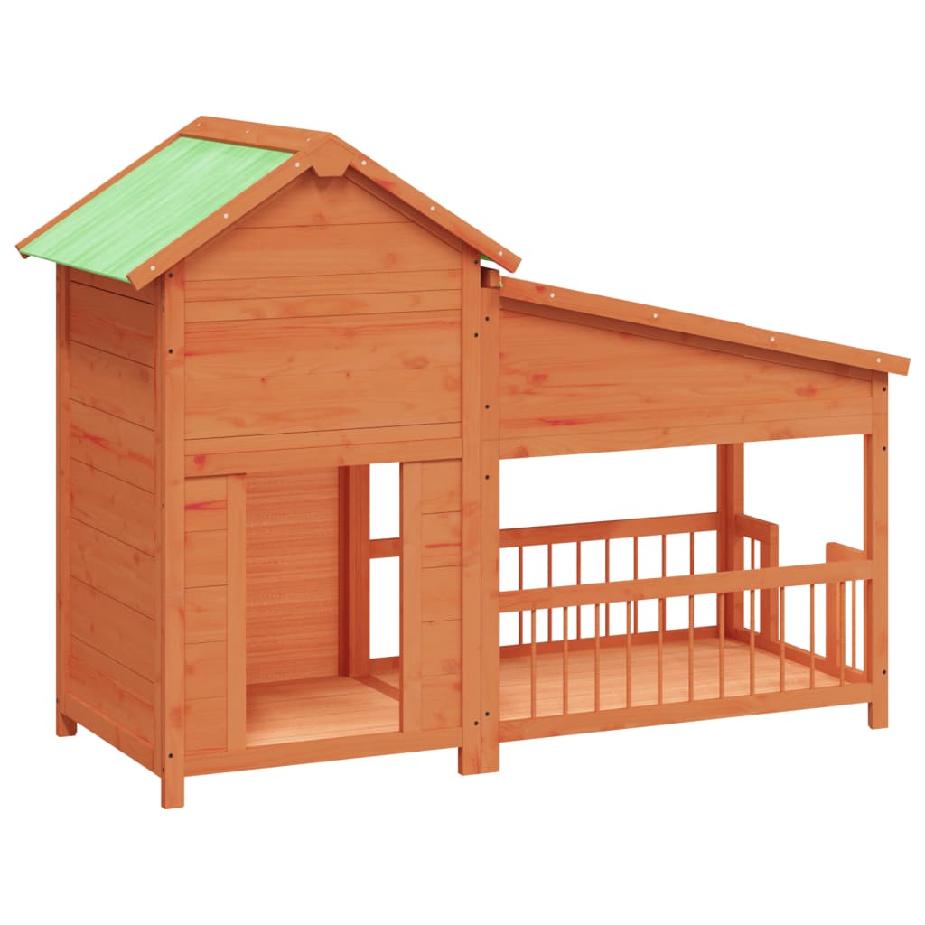 Dog Kennel Brown 143x60,5x109 cm Solid Wood Pine