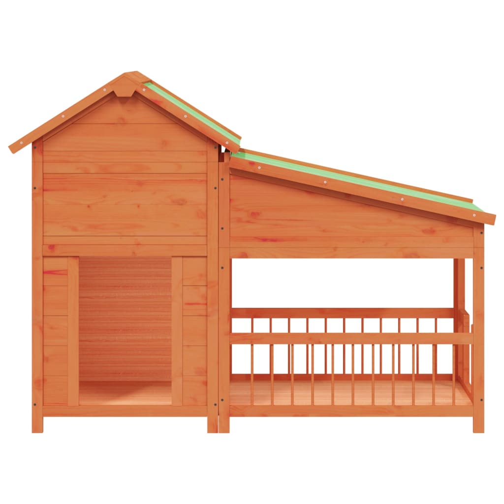 Dog Kennel Brown 143x60,5x109 cm Solid Wood Pine