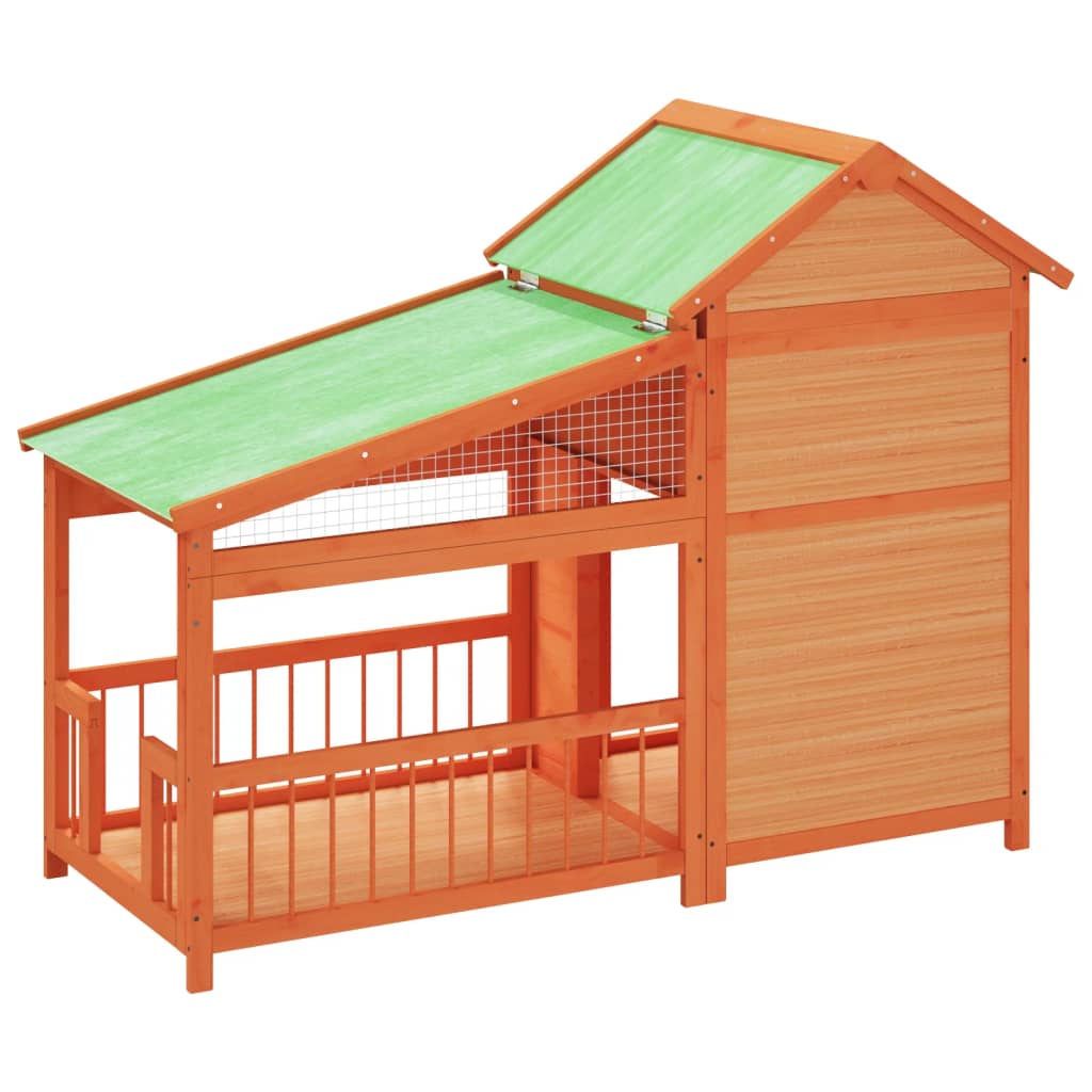 Dog Kennel Brown 143x60,5x109 cm Solid Wood Pine