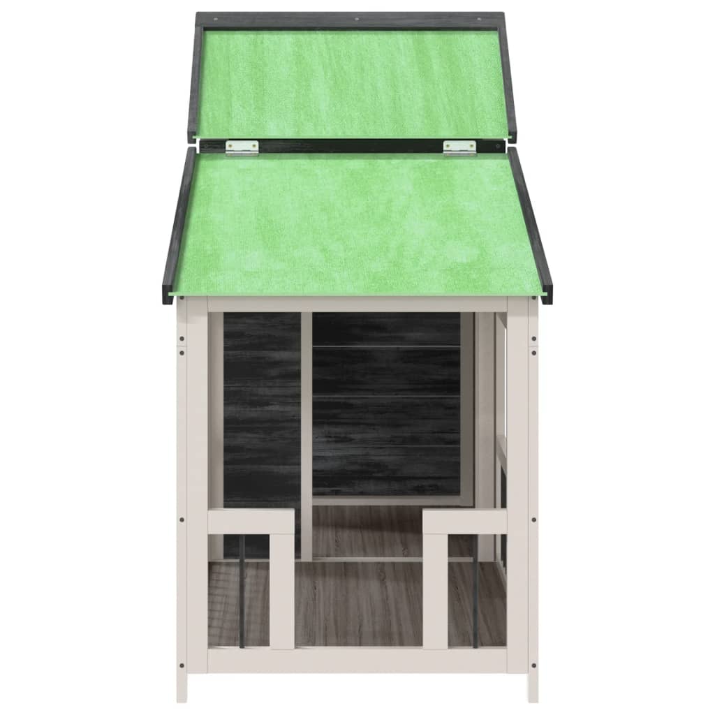 vidaXL Dog Kennel Grey 143x60.5x109 cm Solid Wood Pine