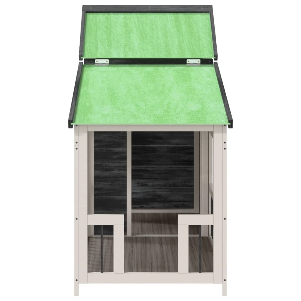 Dog Kennel Grey 143x60,5x109 cm Solid Wood Pine