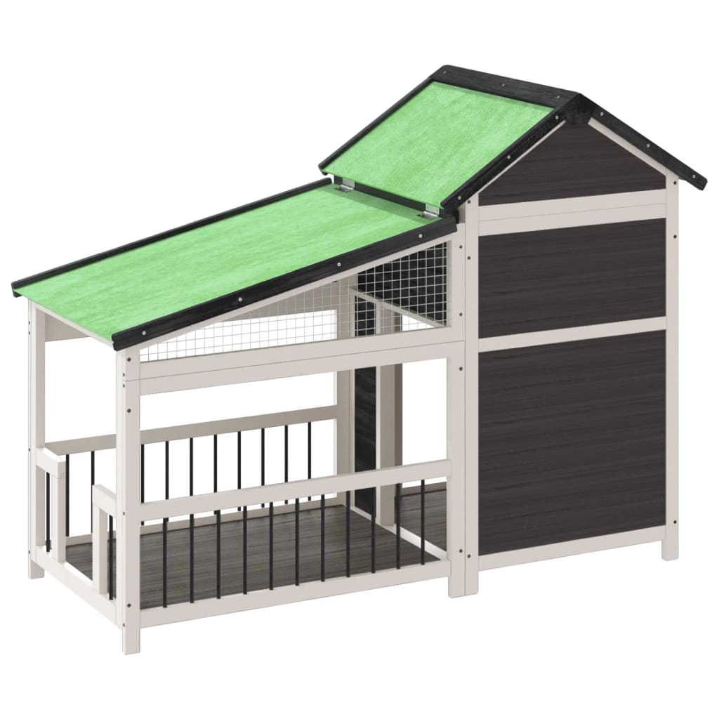 Dog Kennel Grey 143x60,5x109 cm Solid Wood Pine