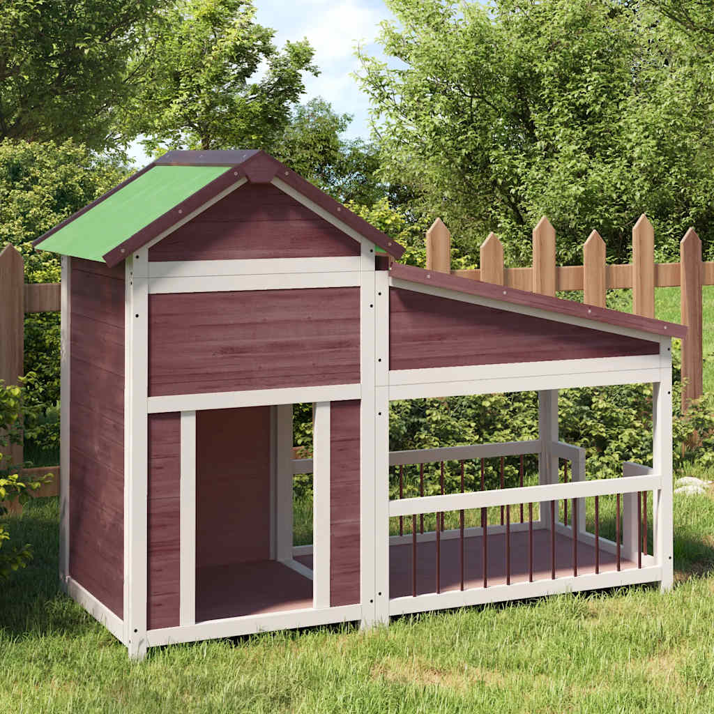 Dog Kennel Mocha 143x60,5x109 cm Solid Wood Pine