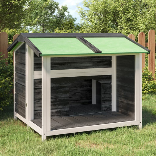 vidaXL Dog Kennel Grey 96x87x80.5 cm Solid Wood Pine