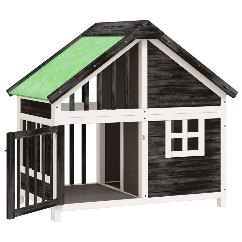 Dog Kennel Grey 96x60,5x87 cm Solid Wood Pine